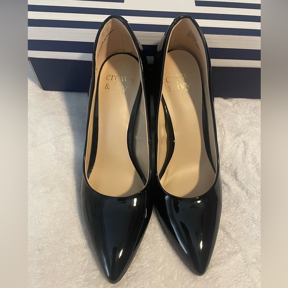 NWT Crown & Ivy Black Jazmin Heels - Picture 6 of 8